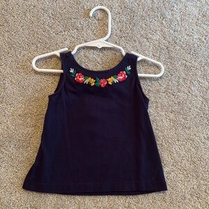 Embroidered tank top with bow